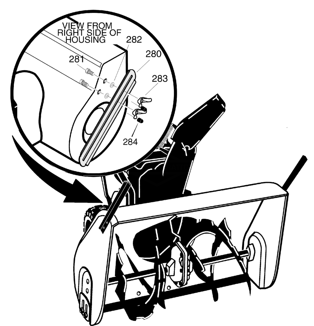 Drift Cutter Assembly Diagram and Parts List for 629117X31A 2004 Briggs and Stratton Snow Blower